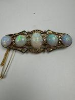 Broche - 14 karaat Geel goud Opaal - Zeer grote levendige, Sieraden, Tassen en Uiterlijk, Antieke sieraden