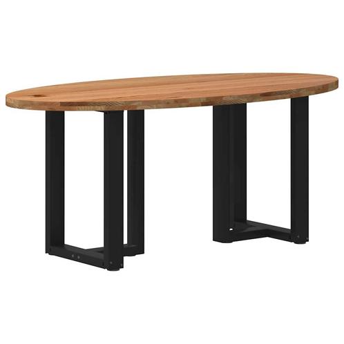 vidaXL Eettafel 200x100x74 cm ovaal massief eikenhout, Huis en Inrichting, Tafels | Eettafels, Nieuw, Verzenden
