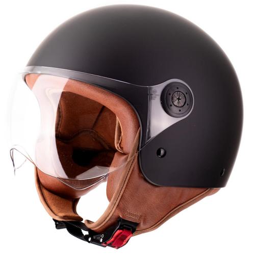 VINZ Duoro Elite - Mat Zwart, Motoren, Kleding | Motorhelmen, L, Jethelm, Verzenden
