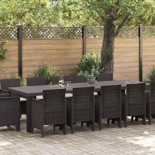 vidaXL Tuin Eetset met kussen 13 pcs Bruin Rattan, Tuin en Terras, Tuinsets en Loungesets, Nieuw, Textileen, Verzenden
