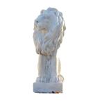 Zittende leeuw - polystone - 78 cm - wit/grijs - rechts, Tuin en Terras, Tuinbeelden, Ophalen of Verzenden, Nieuw