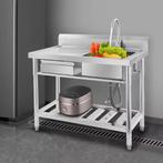 Vrijstaande RVS Spoelbak met Lade – 150 kg Draagvermogen, Verzenden, Nieuw