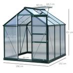 Broeikas Kas Met Dakraam Schuifdeur Helder Polycarbonaat+Alu