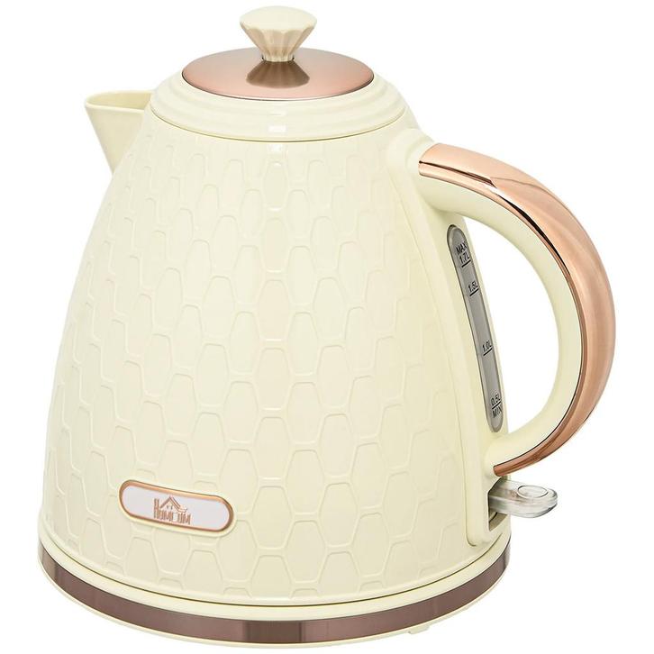 Waterkoker, 2200W, Kijkvenster, Filter, Snelkoker, Beige, Huis en Inrichting, Keuken | Keukenbenodigdheden, Nieuw, Verzenden