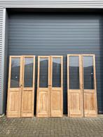 Unieke sets oude dubbele glasdeuren op voorraad, vele maten., 215 cm of meer, Gebruikt, Ophalen of Verzenden, Glas