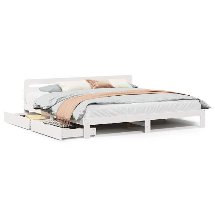 Bedframe Grenenhout 180x200 | Gebruikt | 71% Korting, Huis en Inrichting, Slaapkamer | Bedden, 180 cm, 200 cm, Wit, Nieuw, Hout