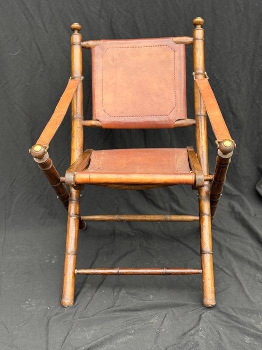Eichholtz - Fauteuil - bamboe leer - Prachtige officiers, Antiek en Kunst, Curiosa en Brocante
