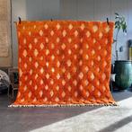 Oranje Marokkaanse wollen tapijt – Handgemaakt geometrisch, Nieuw