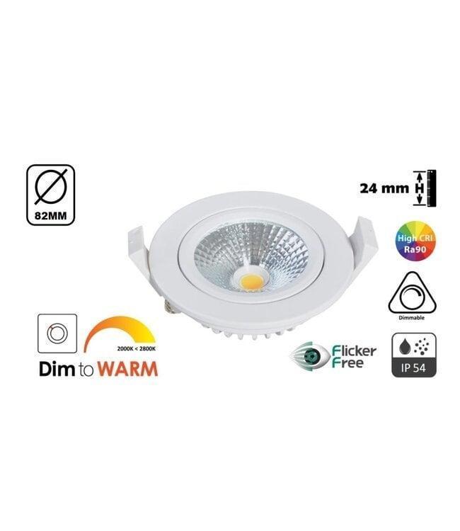 Inbouw LED Spot Dim To Warm | Wit | Badkamer geschikt, Huis en Inrichting, Lampen | Spots, Nieuw, Led, Inbouw, Ophalen of Verzenden
