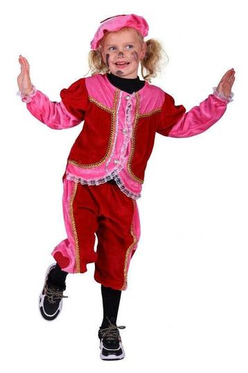 Kinderpietje Rood met Roze Hartjes - 116/128 beschikbaar voor biedingen
