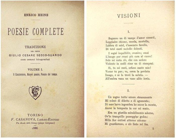 Heine Enrico - Lotto di Opere di Enrico Heine - 1886, Antiek en Kunst, Antiek | Boeken en Bijbels