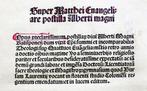 Albertus Magnus - [Post Incunable] Matthei Evangeliare -, Antiek en Kunst