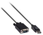 DisplayPort 1.1 naar VGA kabel / zwart - 1 meter, Audio, Tv en Foto, Overige Audio, Tv en Foto, Nieuw, Ophalen of Verzenden
