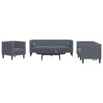 vidaXL 3-delige Loungeset Chesterfield en bolsters fluweel, Huis en Inrichting, Verzenden, Nieuw, Vierpersoons of meer, Stof