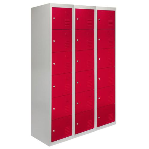 3 x Lockerkast Metaal - Rood - Zesdeurs - Flatpack - Per, Zakelijke goederen, Kantoor en Winkelinrichting | Magazijn, Stelling en Opslag