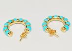Oorbellen - 18 karaat Geel goud, Turquoise Turquoise, Nieuw