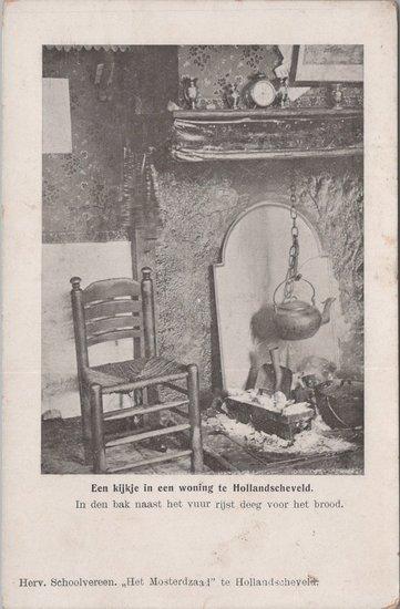 HOLLANDSCHEVELD - Een kijkje in een woning te Hollandsche..., Verzamelen, Ansichtkaarten | Nederland, Verzenden