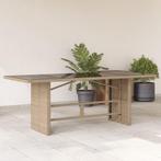 vidaXL Tuintafel met glazen blad 190x80x74 cm poly rattan, Verzenden, Nieuw