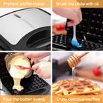 Wafelijzer - Wafelmaker - 2 Wafels - 750W - RVS - Aigostar •, Huis en Inrichting, Verzenden, Nieuw