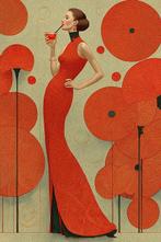 I_KONIQ - Fashion 1950s Campari advertising style, Nieuw