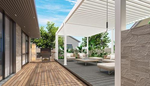 Overkapping | Toronto vrijstaand 360 x 720 x 255 cm | Wit, Tuin en Terras, Overkappingen, Nieuw, Verzenden