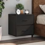 vidaXL Nachtkastjes wandgemonteerd 2 st 40x31x39,5 cm zwart, Verzenden, Nieuw, Hout