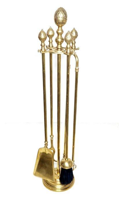 Openhaard accessoire (5) - Haardstel - Messing, Metaal, Antiek en Kunst, Curiosa en Brocante