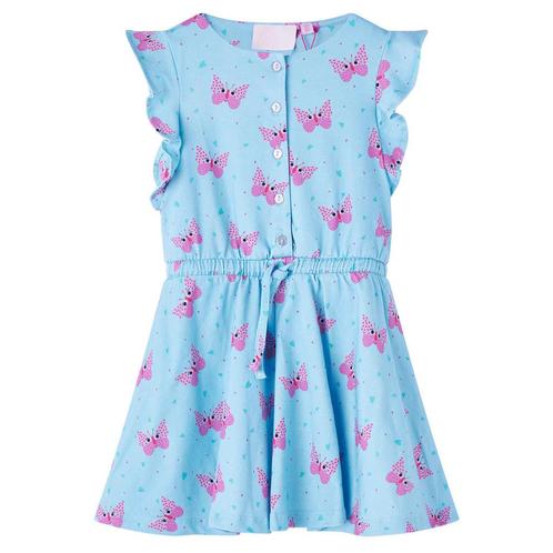 vidaXL Kinderjurk met knopen zonder mouwen 140 blauw, Kinderen en Baby's, Kinderkleding | Overige, Nieuw, Verzenden