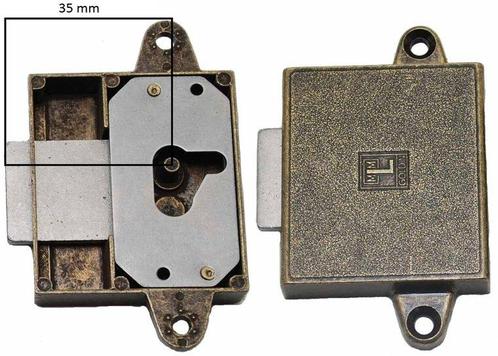 Meubelslot 35 mm rechts brons, Doe-het-zelf en Verbouw, Hang- en Sluitwerk, Nieuw, Ophalen of Verzenden