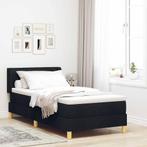 vidaXL Boxspring bed met matras Zwart en Wit 90 x 200 cm, Verzenden, Nieuw, Zwart, Stof