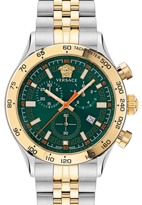 Versace VE2U00522 Hellenyium Chrono horloge 43 mm, Sieraden, Tassen en Uiterlijk, Horloges | Heren, Staal, Nieuw, Staal, Overige merken