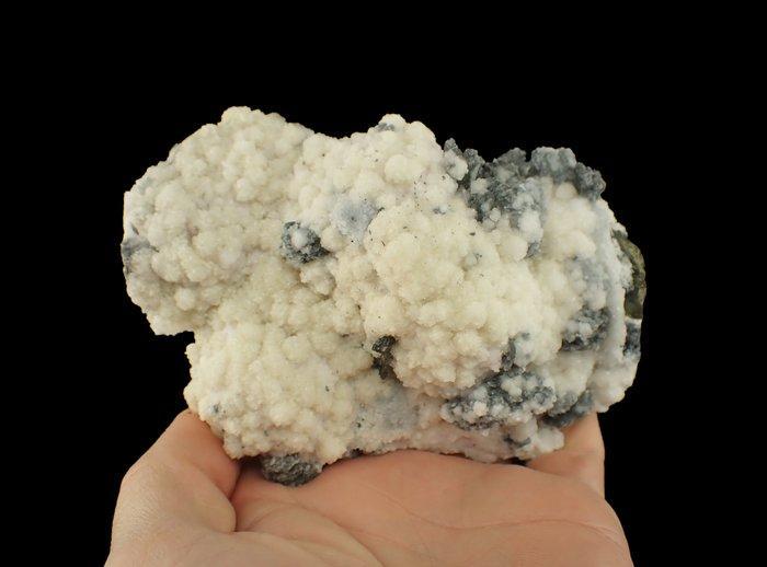 Rhodochrosiet met Pyrrhotiet en UV-Calcit Kristalcluster -, Verzamelen, Mineralen en Fossielen