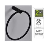 BWS Handdoekring Mia Rond Mat Zwart, Ophalen of Verzenden, Nieuw, Chroom, Bad