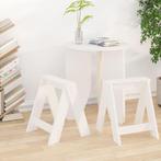 vidaXL Krukken 2 st 40x40x45 cm massief grenenhout wit, Huis en Inrichting, Stoelen, Verzenden, Nieuw, Wit