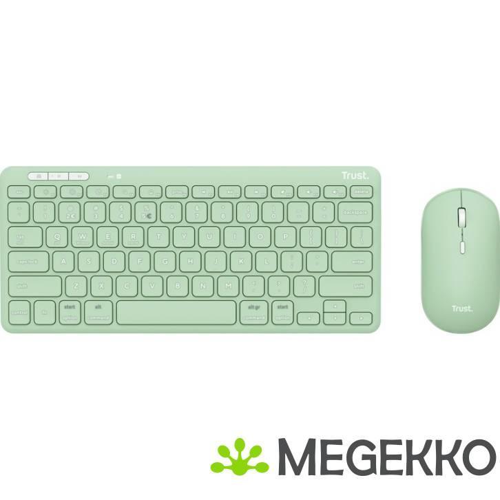 Trust Lyra Draadloos Multi-Connect Toetsenbord en Muis Groen, Computers en Software, Desktop Pc's, Nieuw, Verzenden