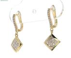 Oorbellen - 14 karaat Geel goud - 1.08ct. tw. Diamant, Sieraden, Tassen en Uiterlijk, Oorbellen, Nieuw
