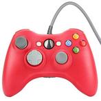 Xbox 360 Controller - Wired - Rood - Third-Party Xbox 360, Ophalen of Verzenden, Zo goed als nieuw