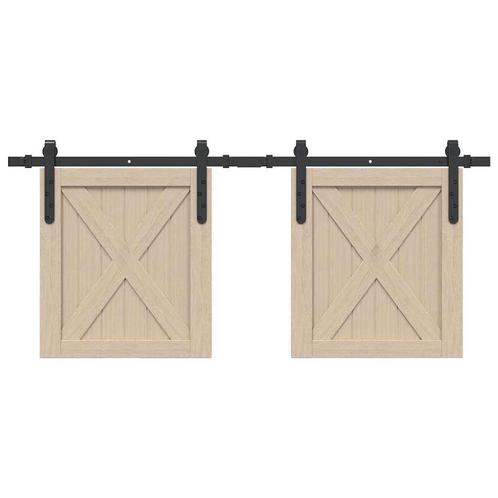 vidaXL Ophangset voor schuifdeur 122 cm koolstofstaal, Doe-het-zelf en Verbouw, Overige Doe-het-zelf en Verbouw, Nieuw, Verzenden