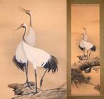 Hanging Scroll - Two Cranes resting on a Pine Tree - Kougo, Antiek en Kunst