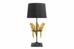 Design tafellamp WILDLIFE 75cm zwart goud ronde papegaai, Huis en Inrichting, Lampen | Tafellampen, Ophalen of Verzenden, Nieuw
