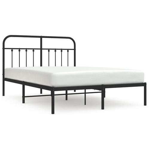 Bedframe met Hoofdbord - Zwart Metaal 135x190! OP=OP -35%, Huis en Inrichting, Slaapkamer | Bedden, 140 cm, 190 cm of minder, Zwart