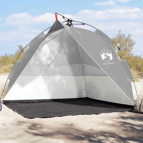 vidaXL Strandtent waterdicht snelontgrendeling grijs, Caravans en Kamperen, Tenten, Nieuw, tot en met 2, Verzenden