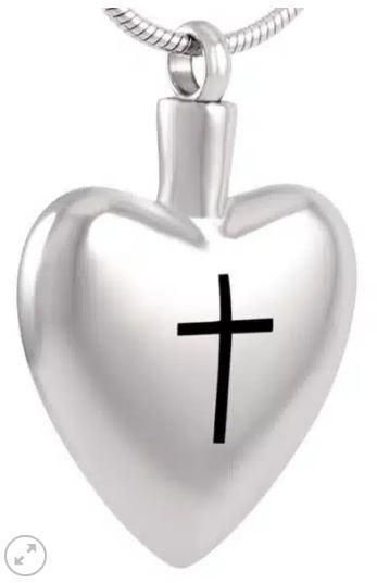 Ashanger, assieraad: hart kruis zilver, Sieraden, Tassen en Uiterlijk, Kettinghangers, Zilver, Nieuw, Hart, Overige materialen