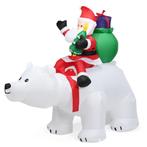 Coast opblaasbare ijsbeer & rij -kerstman, kerstfiguur met L, Zo goed als nieuw, Verzenden