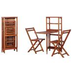 vidaXL 3-delige Bistroset inklapbaar massief acaciahout, Tuin en Terras, Tuinsets en Loungesets, Verzenden, Nieuw, Hout, 3 zitplaatsen