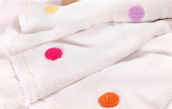 Pebble Crochet Edge Stripey - Wiegdeken 75x100 cm - Wit, Huis en Inrichting, Slaapkamer | Matrassen en Bedbodems, Verzenden