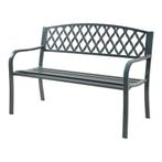 Tuinbank Opsasar 127x54x88 cm donkergrijs met groene patina, Verzenden, Nieuw