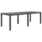 vidaXL Tuintafel 220x90x72 cm rattan-look kunststof bruin, Verzenden, Nieuw, Kunststof