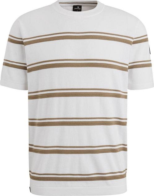 Vanguard Knitted T-Shirt Streep maat L Heren, Kleding | Heren, T-shirts, Beige, Nieuw, Maat 52/54 (L), Verzenden