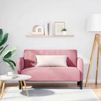 vidaXL Loveseat bank 109 cm fluweel roze, Huis en Inrichting, Verzenden, Nieuw, Stof